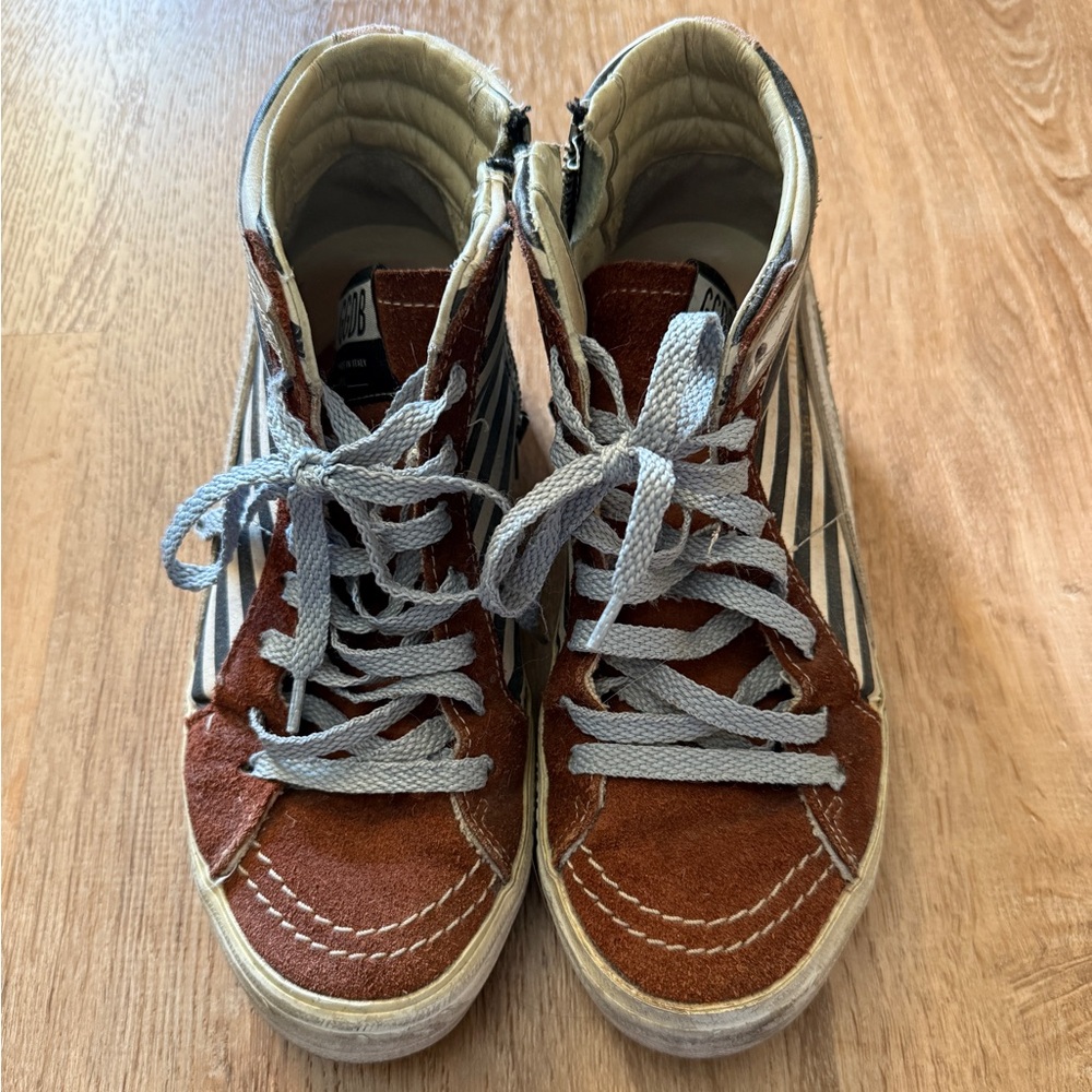 Golden Goose Brown and Gray High-Top Sneakers